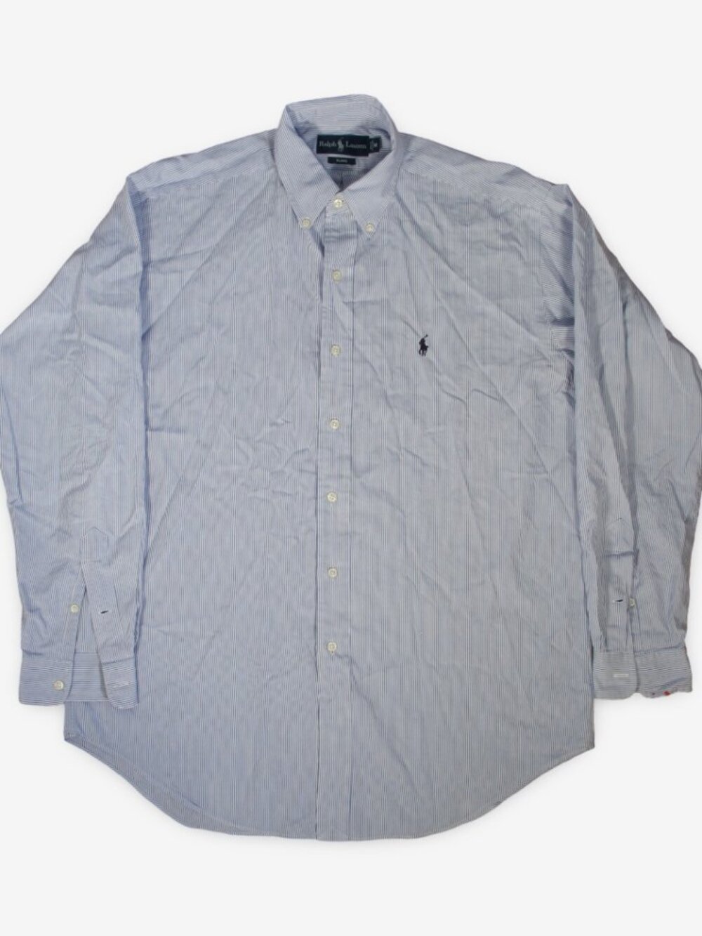 Vintage Polo Ralph Lauren Striped Blue Button Up Shirt